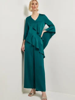 Asymmetrical Ruffle Blouse - Crepe De Chine