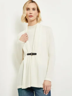Buckle Detail Shawl Collar Cashmere Cardigan