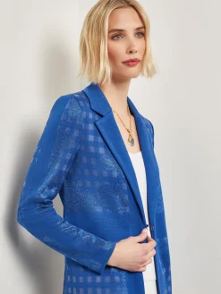 Burnout Floral Pattern Knit Jacket