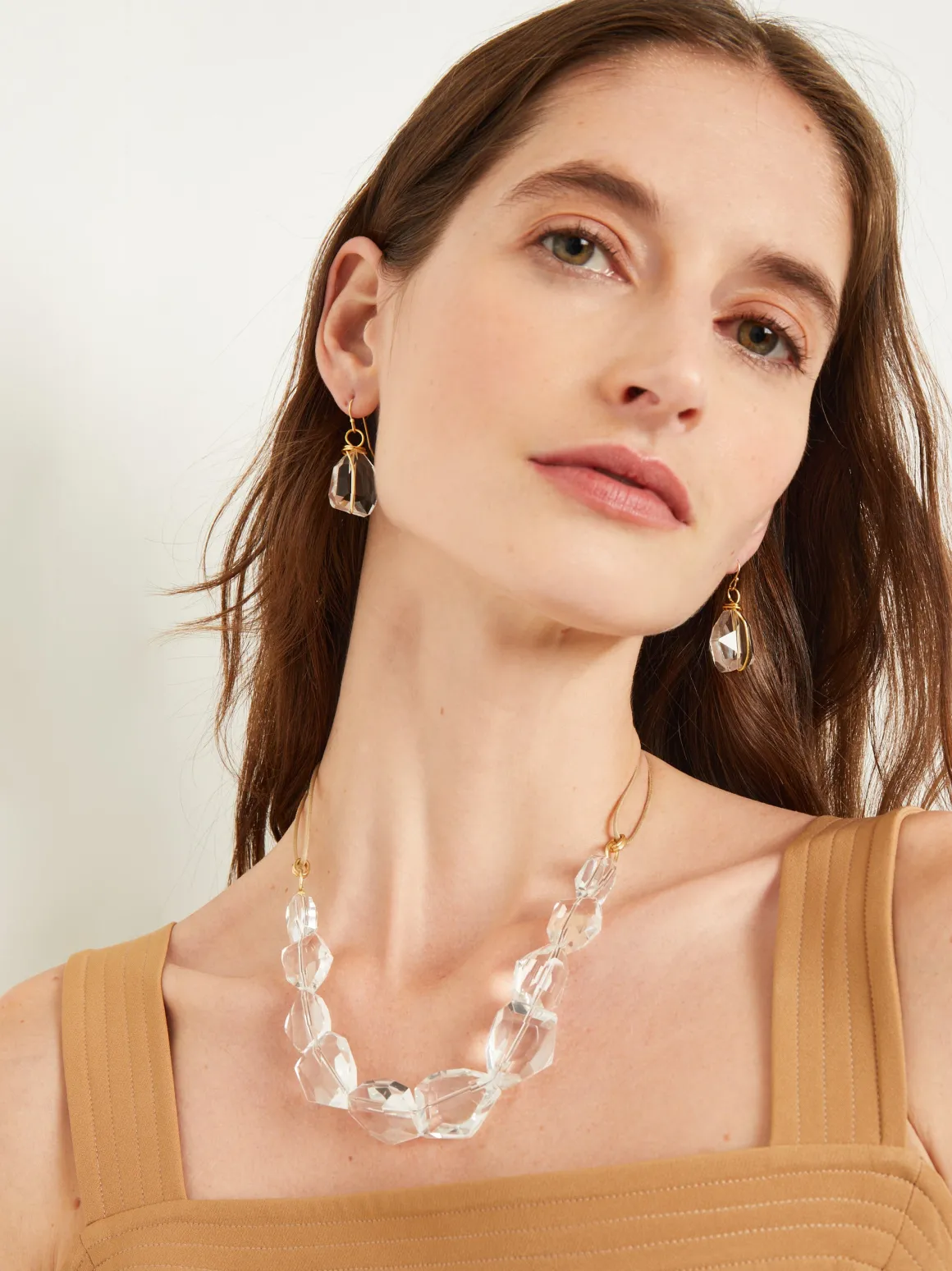 Handmade Crystal Nugget Mixed Back Necklace