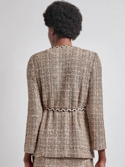 Heritage Fit Braid Trim Tweed Knit Jacket