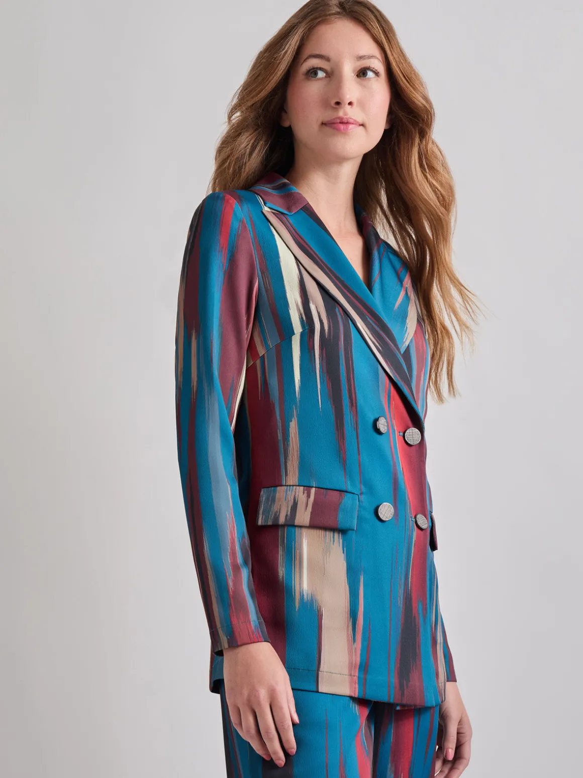 Heritage Fit Double-Breasted Brushstroke Woven Blazer