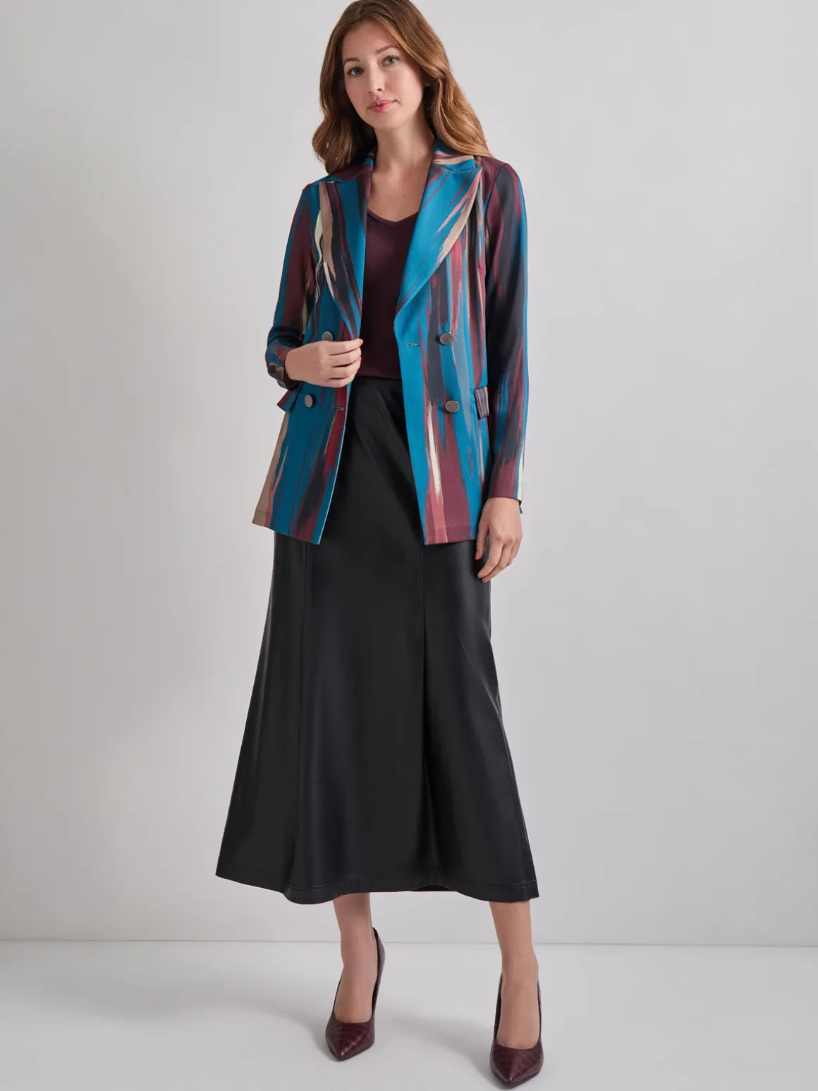 Heritage Fit Double-Breasted Brushstroke Woven Blazer