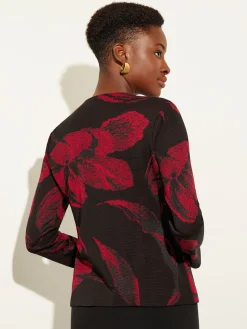 Heritage Fit Floral Button-Front Knit Jacket