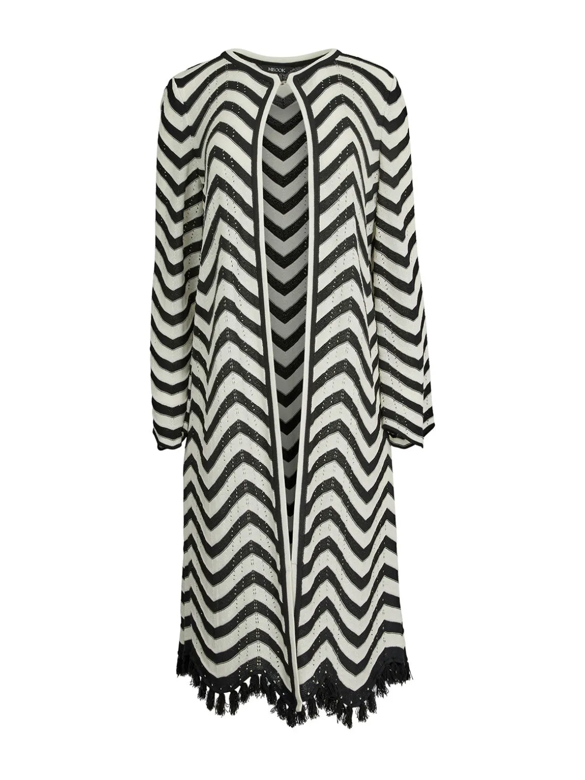 Heritage Fit Jacket - Chevron Fringe Trim Intarsia Knit