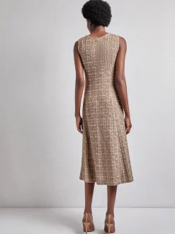 Maxi Fit & Flare Tweed Knit Dress