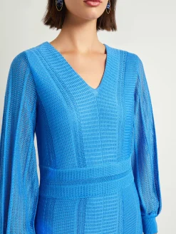 Midi Fit & Flare Dress - Multi-Stitch Knit
