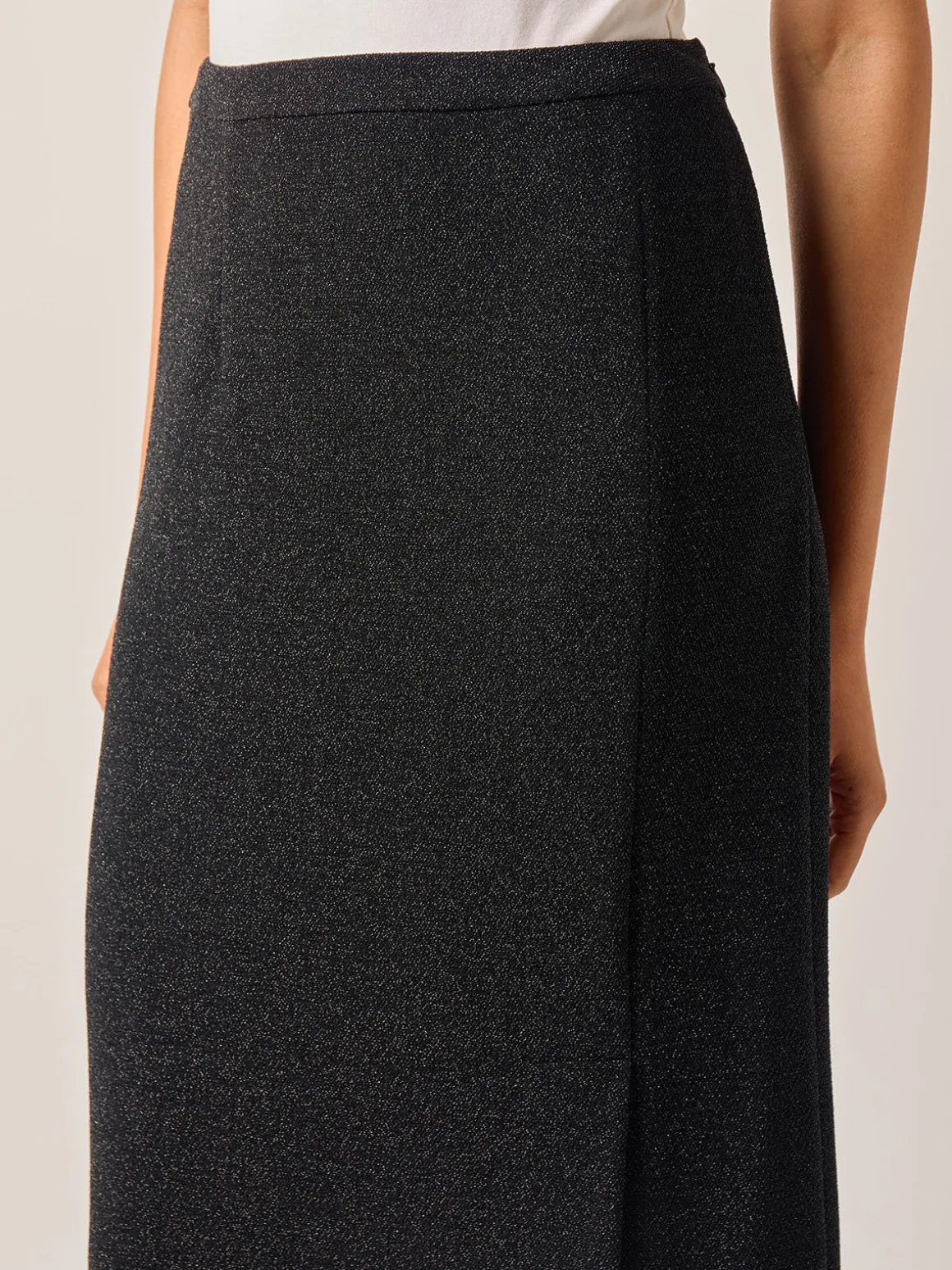 Modern Fit Sparkle Stretch Woven Straight Maxi Skirt