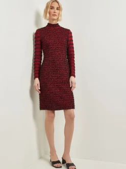 Modern Fit Two-Tone Eyelash Knit Sheath Dress
